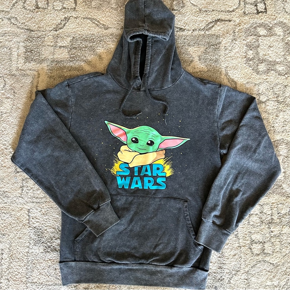 Star Wars Baby Baby Yoda/Grogu Hoodie Size Small Black